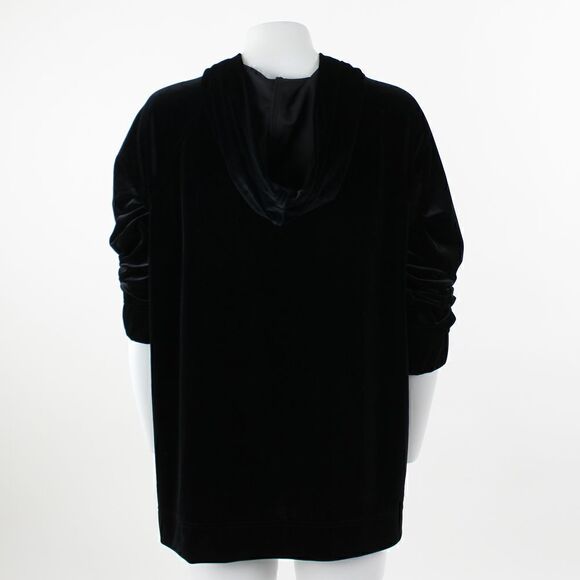 Jones New York Plus Size Velour Zippered Hood Jones Black 2X - Picture 3 of 5